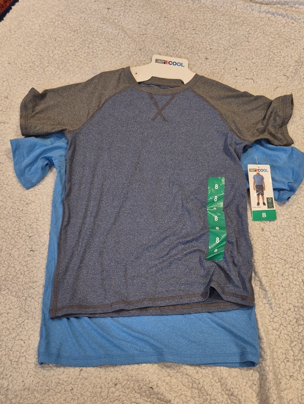Size 8: 32 Degrees 2 Shirt Combo Blue/Gray